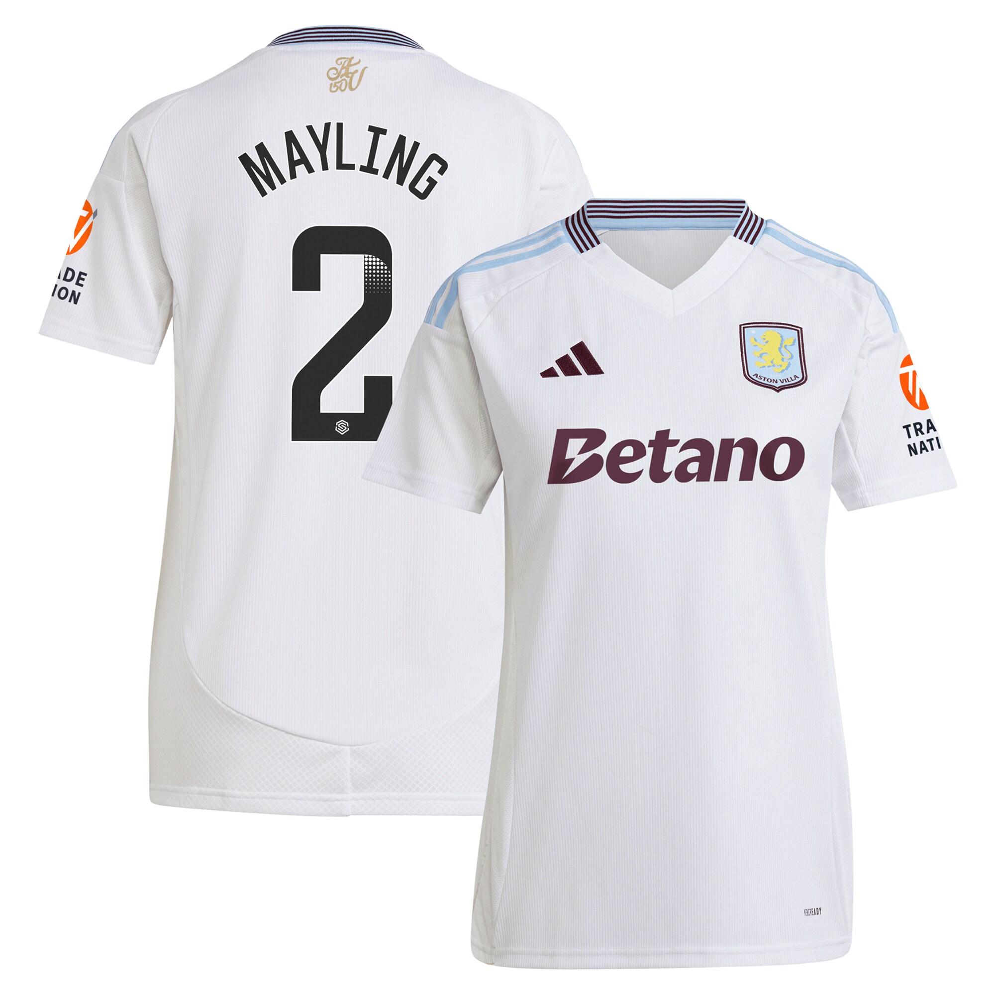 Aston Villa Jerseys - Official aston villa wsl adidas away shirt 2024-25 – womens with mayling 2 printing Collection for AVFC Fans