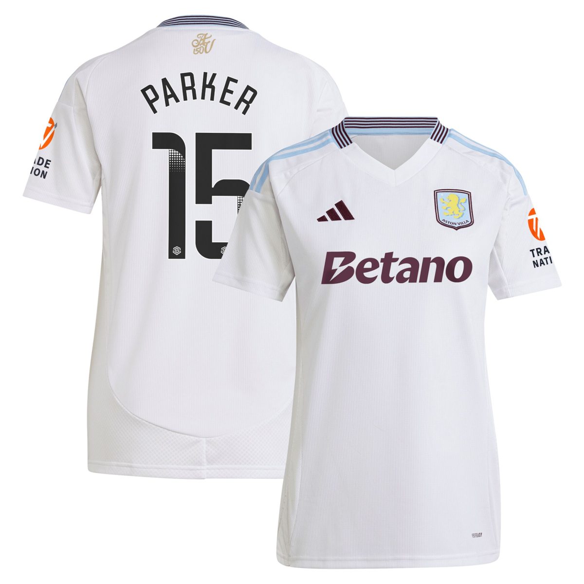 Aston Villa Jerseys - Official aston villa wsl adidas away shirt 2024-25 – womens with parker 15 printing Collection for AVFC Fans