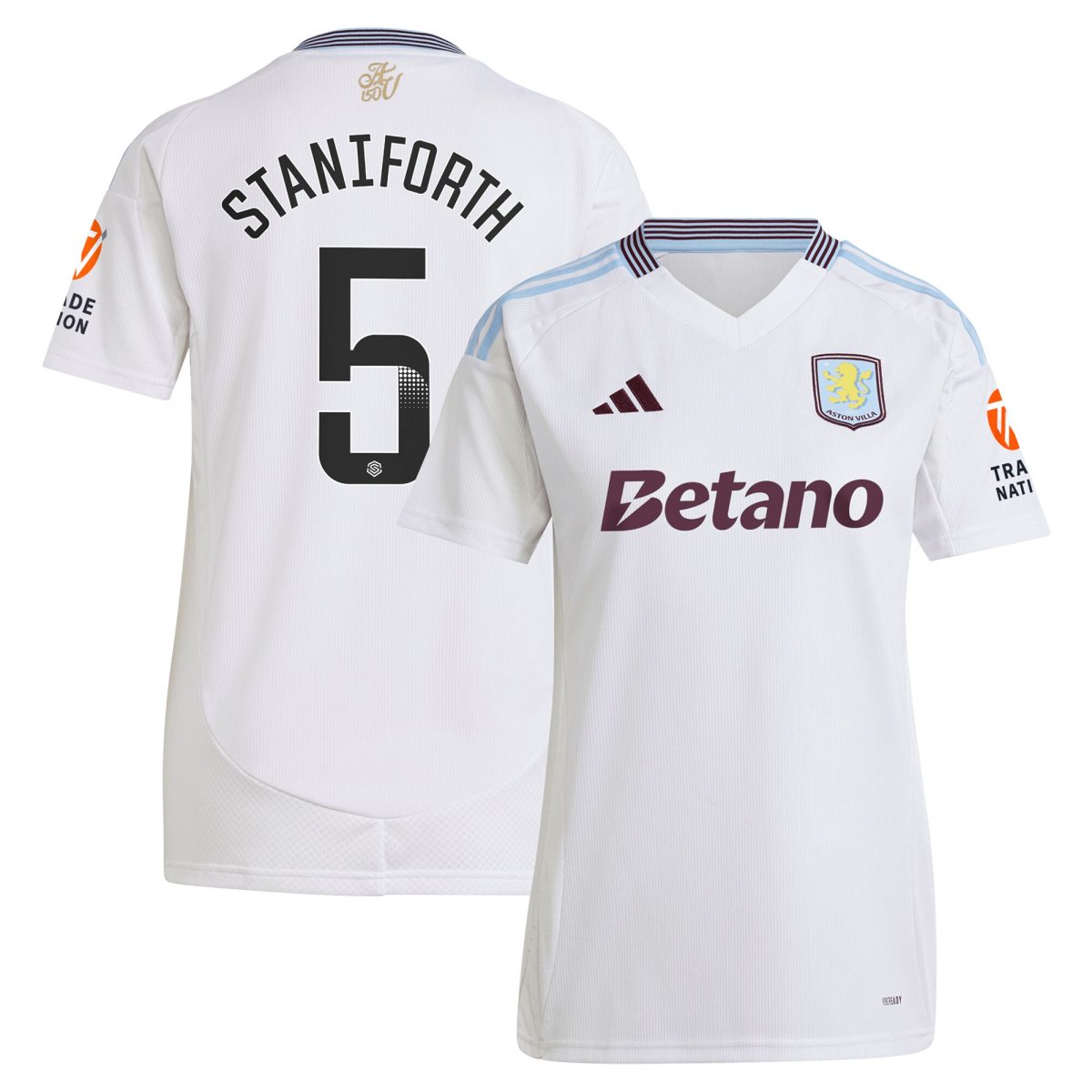 Aston Villa Jerseys - Official aston villa wsl adidas away shirt 2024-25 – womens with staniforth 5 printing Collection for AVFC Fans