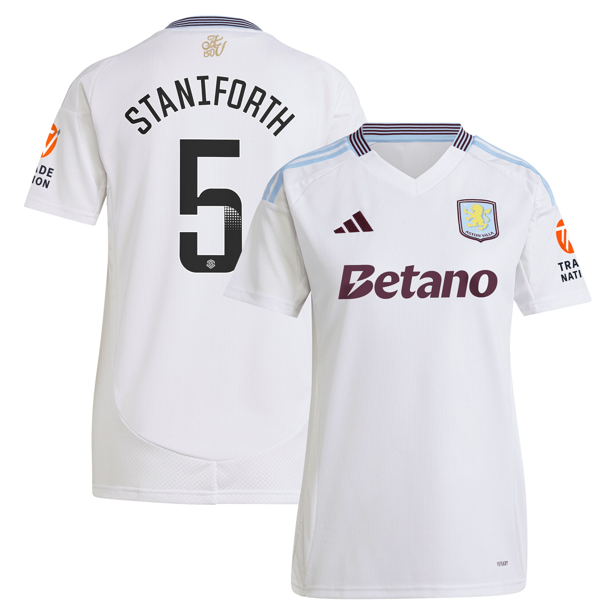 Aston Villa Jerseys - Official aston villa wsl adidas away shirt 2024-25 – womens with staniforth 5 printing Collection for AVFC Fans