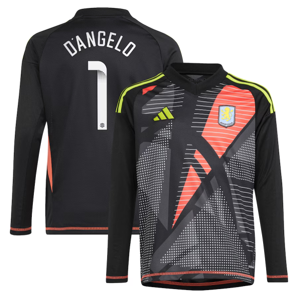 Aston Villa Jerseys - Official aston villa wsl adidas goalkeeper shirt 2024-25 – long sleeve – kids with d8217angelo 1 printing Collection for AVFC Fans