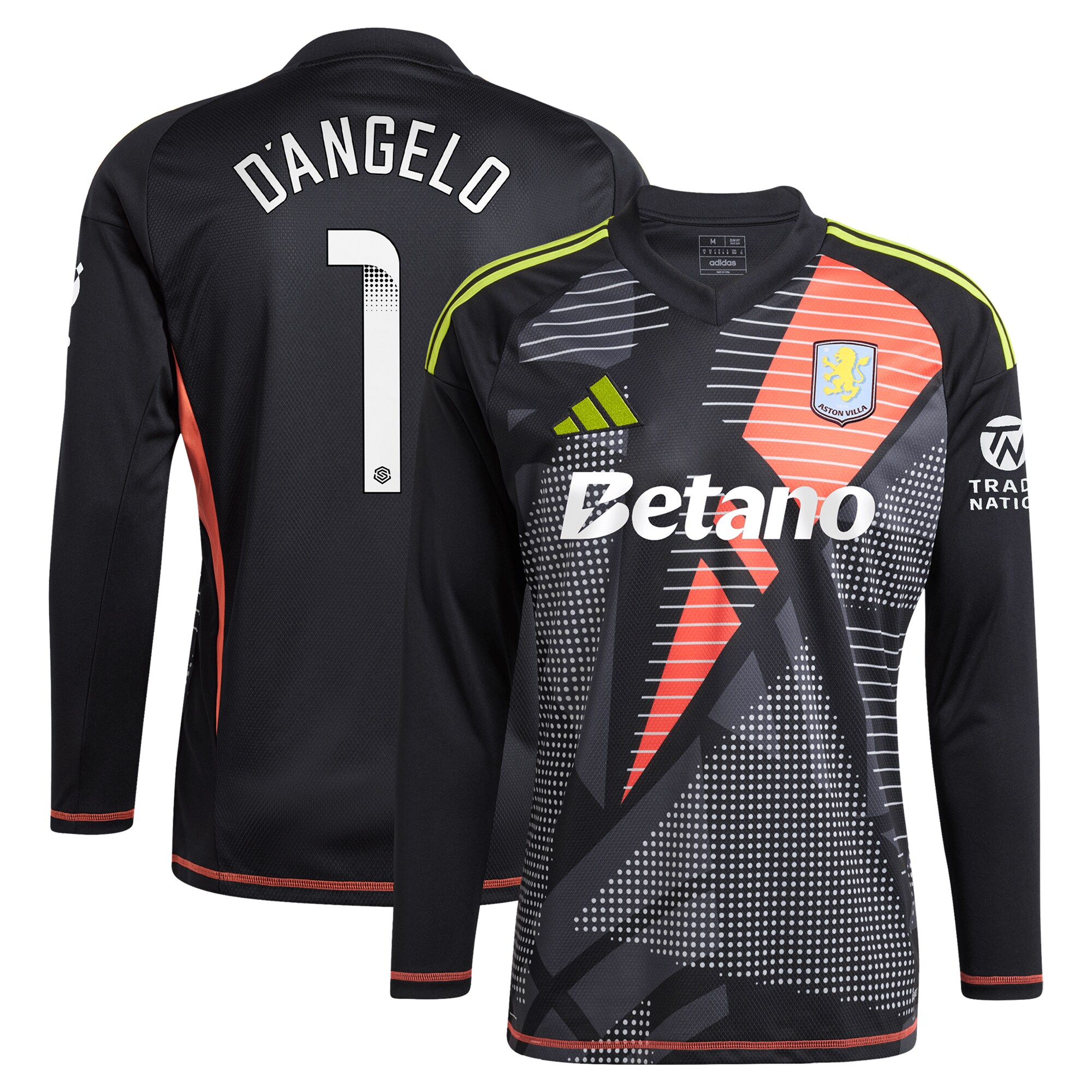 Aston Villa Jerseys - Official aston villa wsl adidas goalkeeper shirt 2024-25 – long sleeve with d8217angelo 1 printing Collection for AVFC Fans