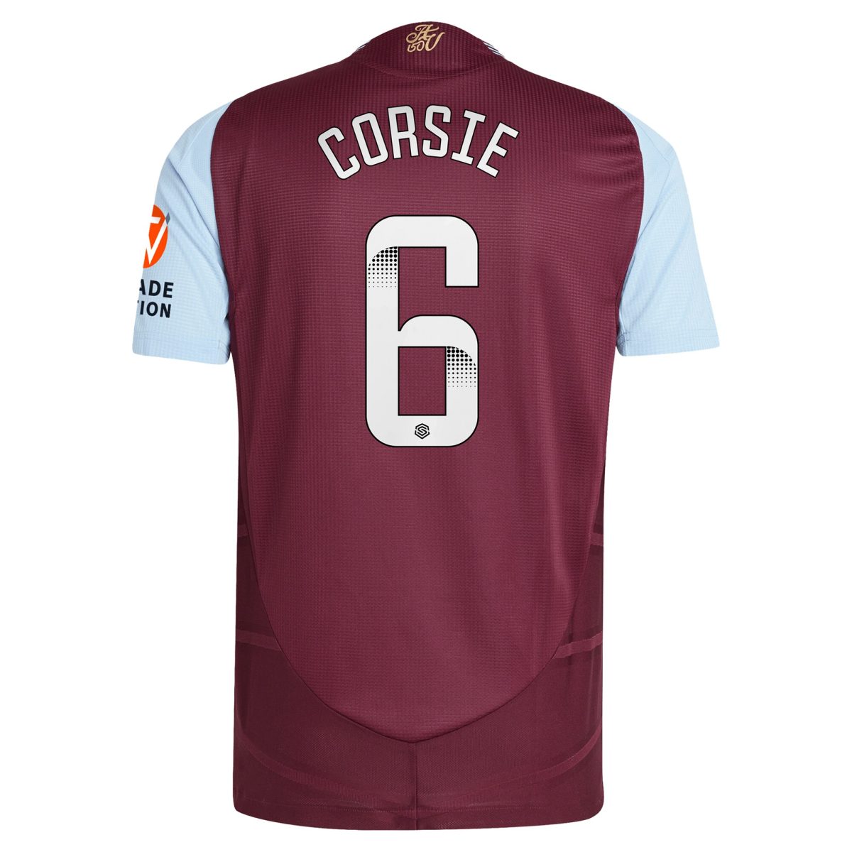 Aston Villa Jerseys - Official aston villa wsl adidas home authentic shirt 2024-25 with corsie 6 printing Collection for AVFC Fans