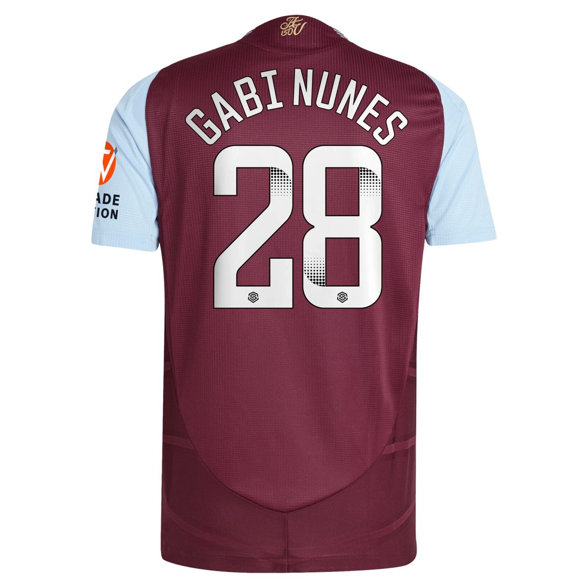 Aston Villa Jerseys - Official aston villa wsl adidas home authentic shirt 2024-25 with gabi nunes 28 printing Collection for AVFC Fans