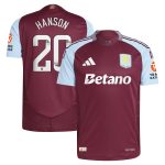 Aston Villa Jerseys - Official aston villa wsl adidas home authentic shirt 2024-25 with hanson 20 printing Collection for AVFC Fans