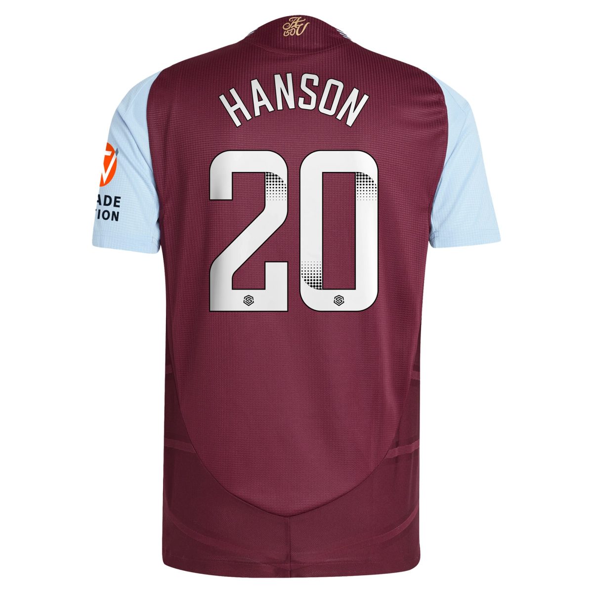 Aston Villa Jerseys - Official aston villa wsl adidas home authentic shirt 2024-25 with hanson 20 printing Collection for AVFC Fans