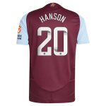 Aston Villa Jerseys - Official aston villa wsl adidas home authentic shirt 2024-25 with hanson 20 printing Collection for AVFC Fans
