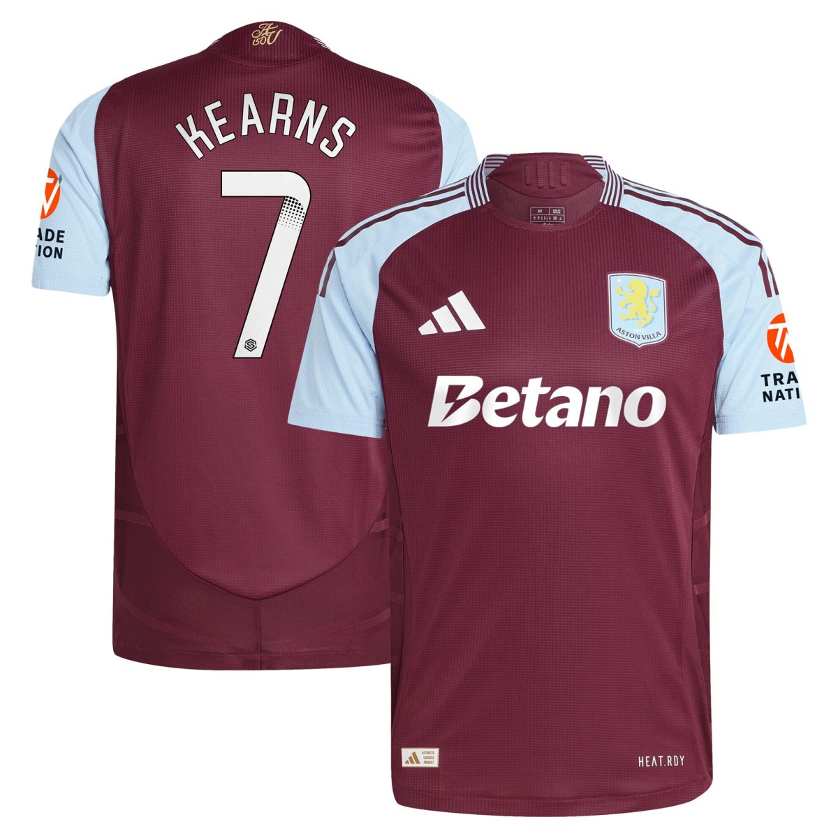 Aston Villa Jerseys - Official aston villa wsl adidas home authentic shirt 2024-25 with kearns 7 printing Collection for AVFC Fans