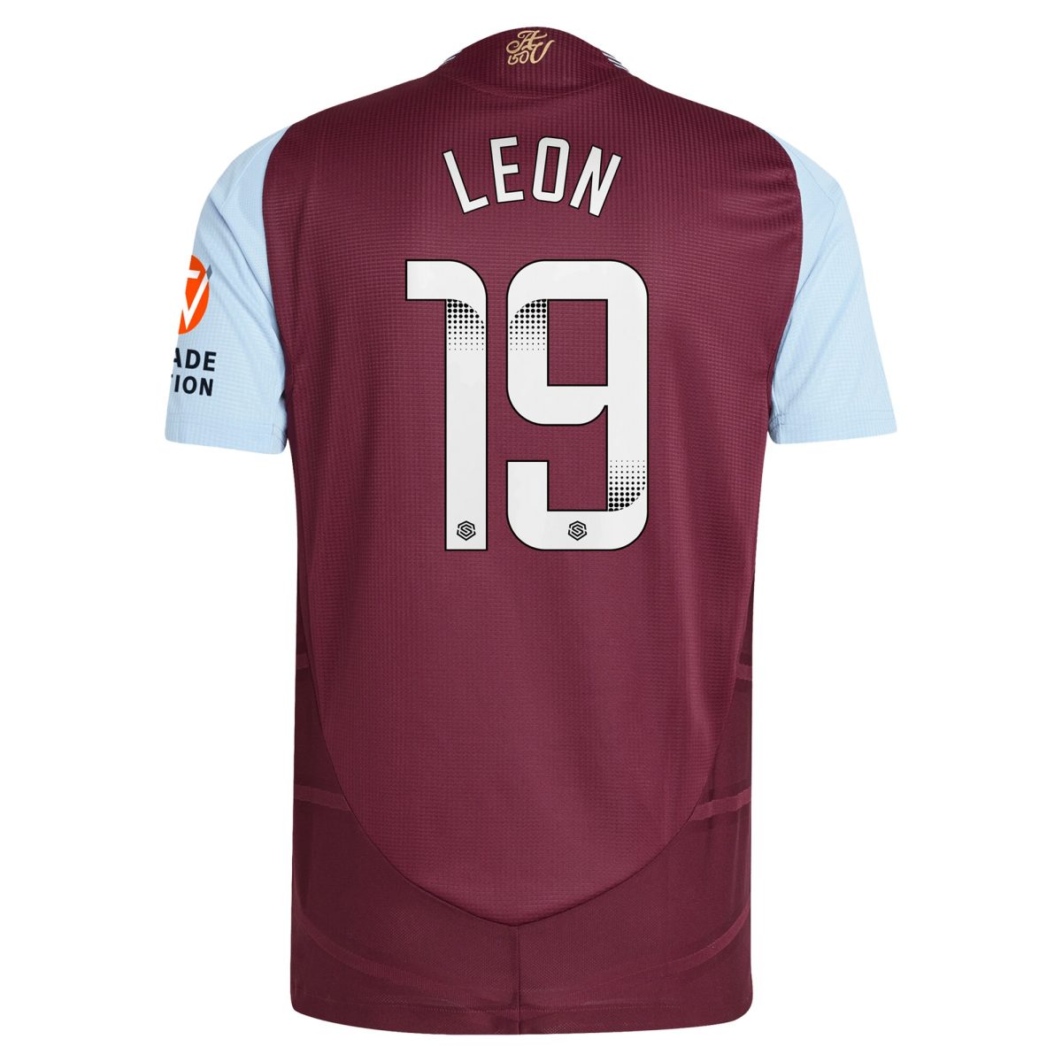 Aston Villa Jerseys - Official aston villa wsl adidas home authentic shirt 2024-25 with leon 19 printing Collection for AVFC Fans