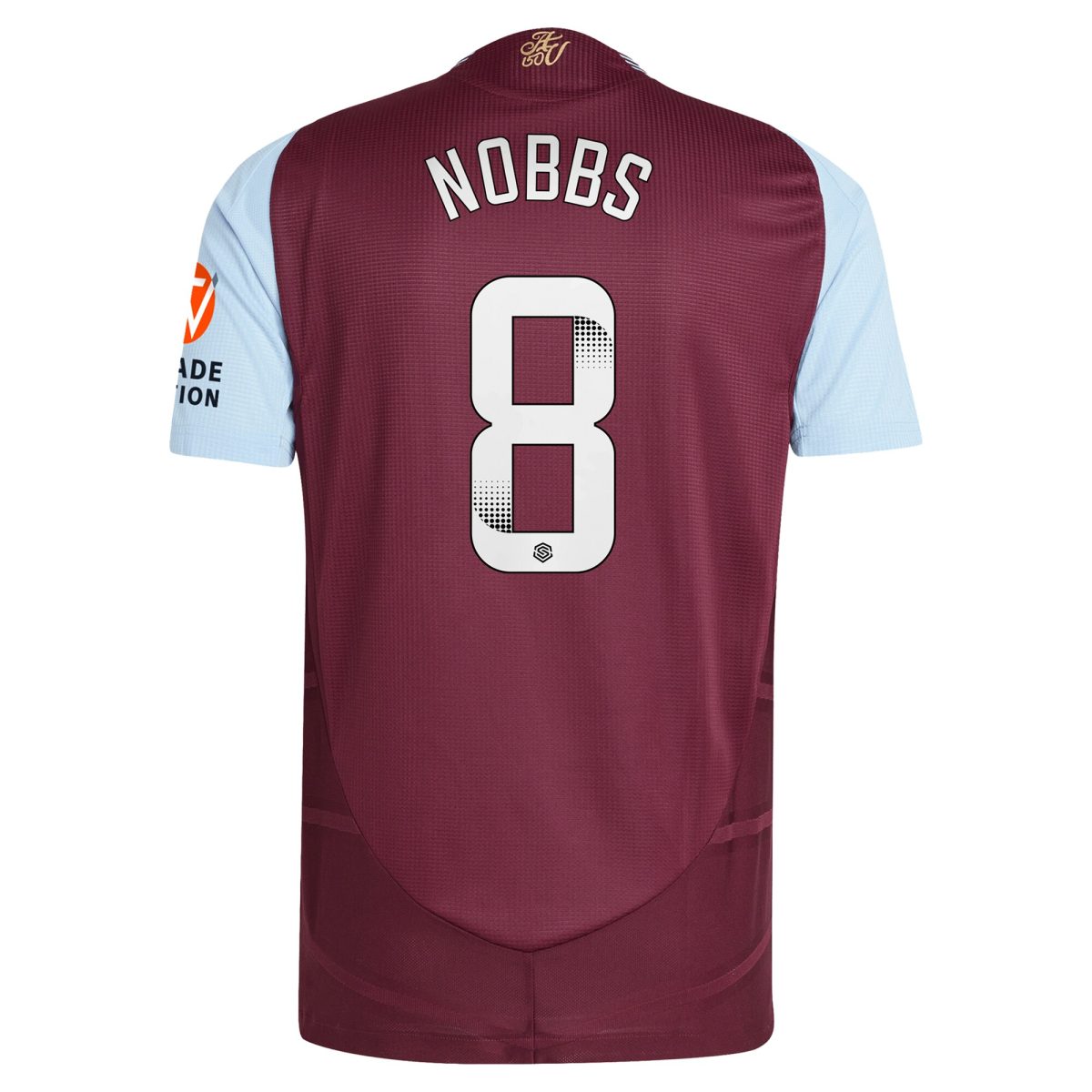 Aston Villa Jerseys - Official aston villa wsl adidas home authentic shirt 2024-25 with nobbs 8 printing Collection for AVFC Fans