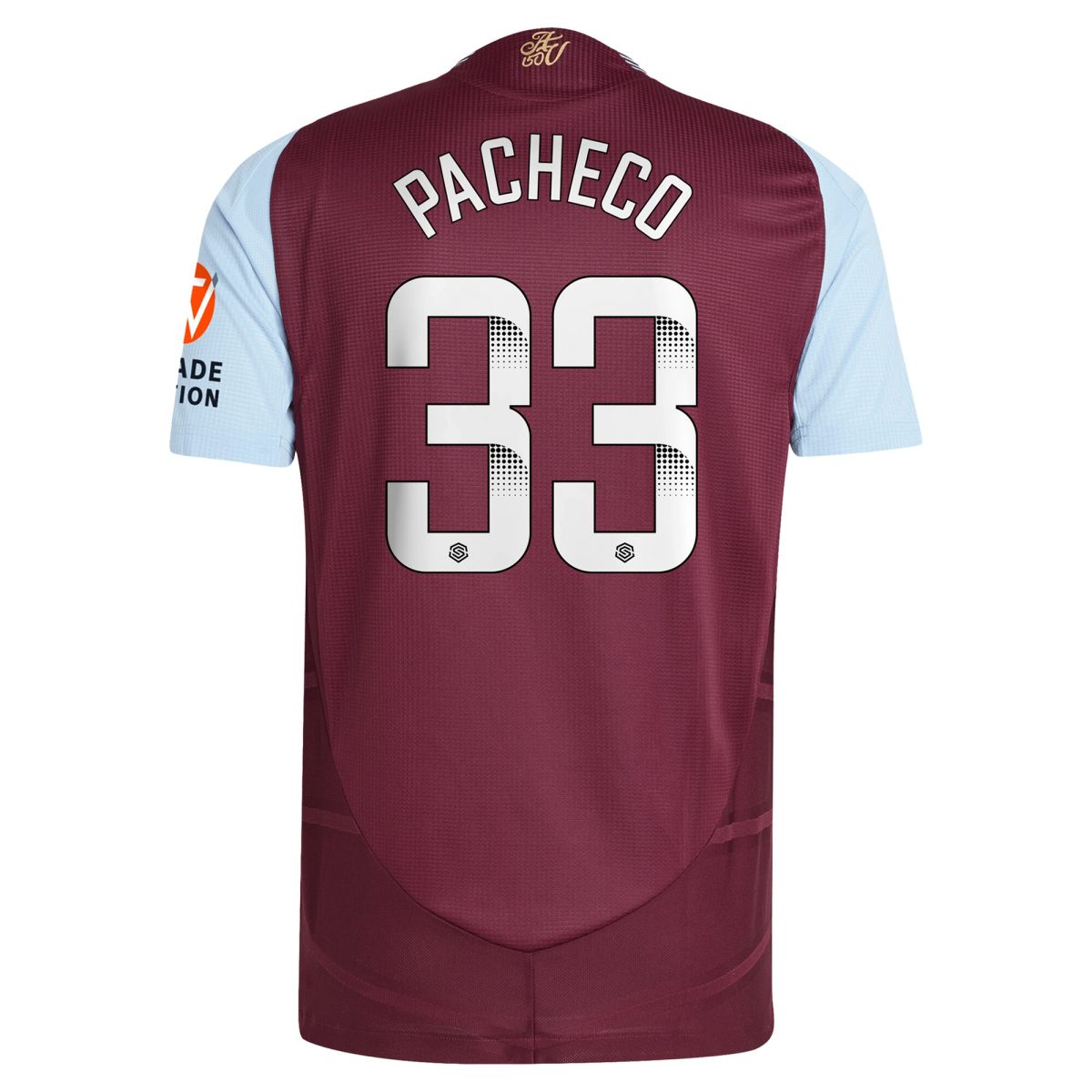 Aston Villa Jerseys - Official aston villa wsl adidas home authentic shirt 2024-25 with pacheco 33 printing Collection for AVFC Fans