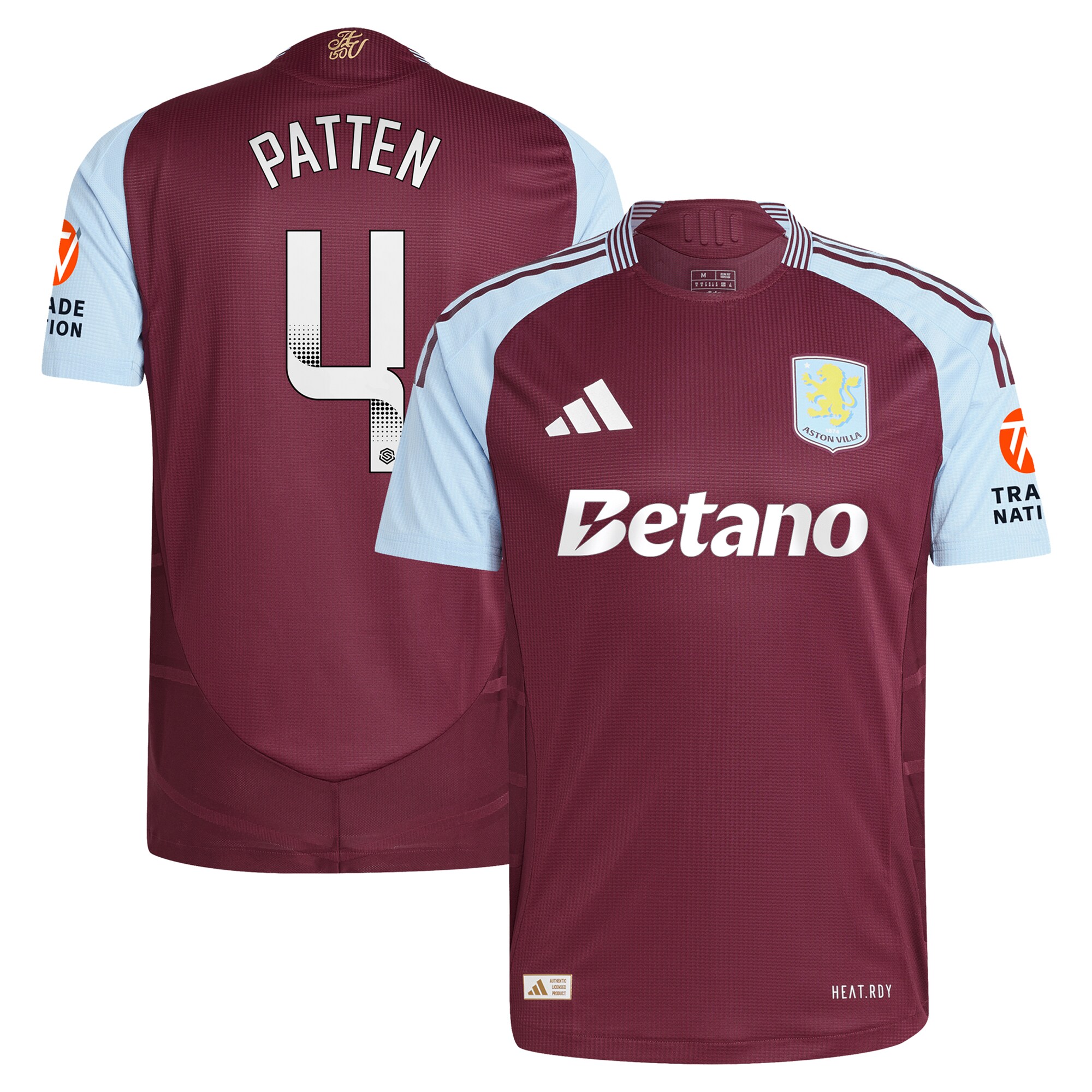 Aston Villa Jerseys - Official aston villa wsl adidas home authentic shirt 2024-25 with patten 4 printing Collection for AVFC Fans