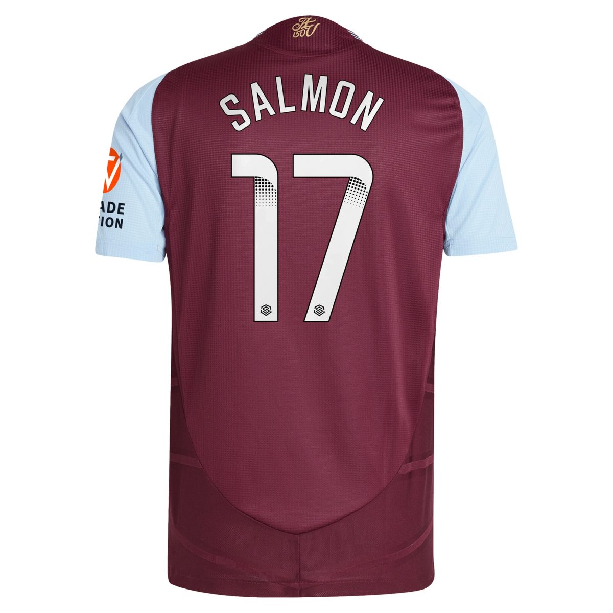 Aston Villa Jerseys - Official aston villa wsl adidas home authentic shirt 2024-25 with salmon 17 printing Collection for AVFC Fans