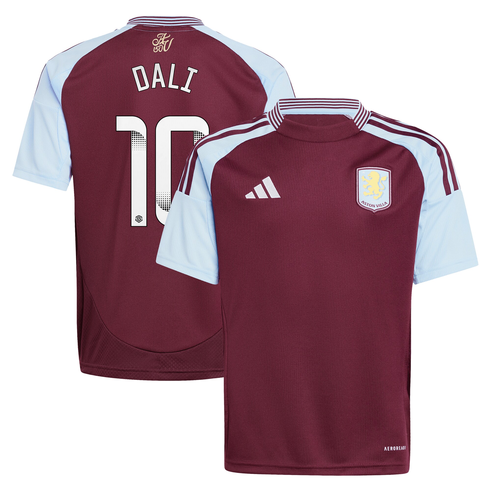 Aston Villa Jerseys - Official aston villa wsl adidas home shirt 2024-25 – kids with dali 10 printing Collection for AVFC Fans