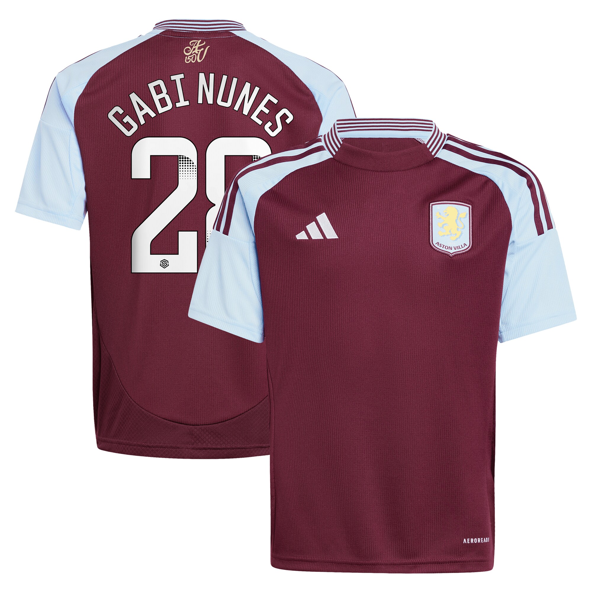 Aston Villa Jerseys - Official aston villa wsl adidas home shirt 2024-25 – kids with gabi nunes 28 printing Collection for AVFC Fans