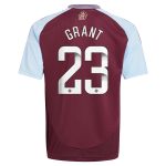 Aston Villa Jerseys - Official aston villa wsl adidas home shirt 2024-25 – kids with grant 23 printing Collection for AVFC Fans