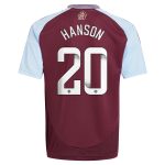 Aston Villa Jerseys - Official aston villa wsl adidas home shirt 2024-25 – kids with hanson 20 printing Collection for AVFC Fans