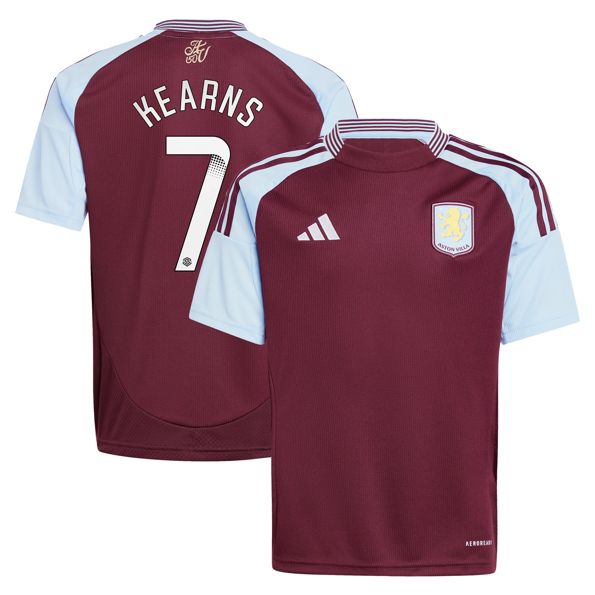 Aston Villa Jerseys - Official aston villa wsl adidas home shirt 2024-25 – kids with kearns 7 printing Collection for AVFC Fans