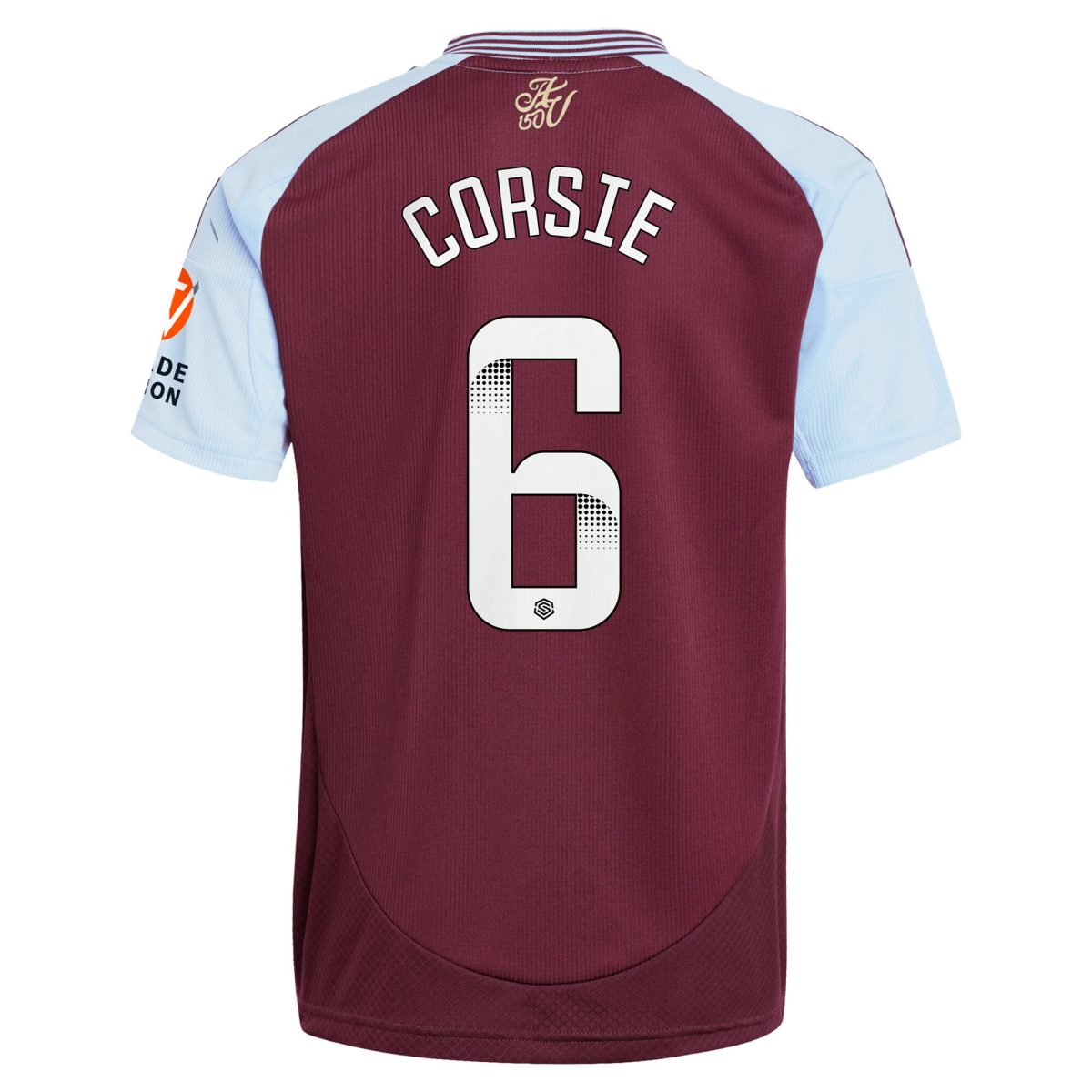 Aston Villa Jerseys - Official aston villa wsl adidas home shirt 2024-25 with corsie 6 printing Collection for AVFC Fans