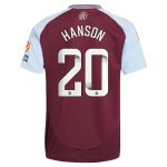 Aston Villa Jerseys - Official aston villa wsl adidas home shirt 2024-25 with hanson 20 printing Collection for AVFC Fans