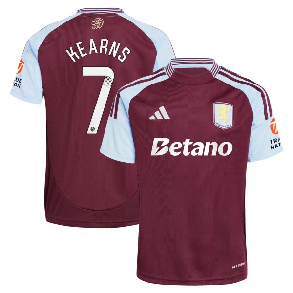 Aston Villa Jerseys - Official aston villa wsl adidas home shirt 2024-25 with kearns 7 printing Collection for AVFC Fans