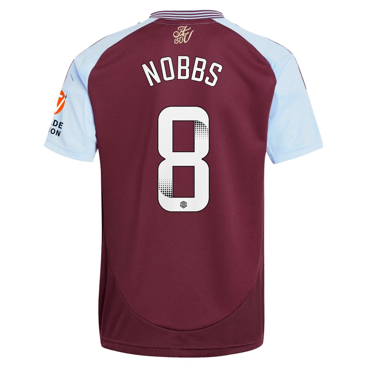 Aston Villa Jerseys - Official aston villa wsl adidas home shirt 2024-25 with nobbs 8 printing Collection for AVFC Fans