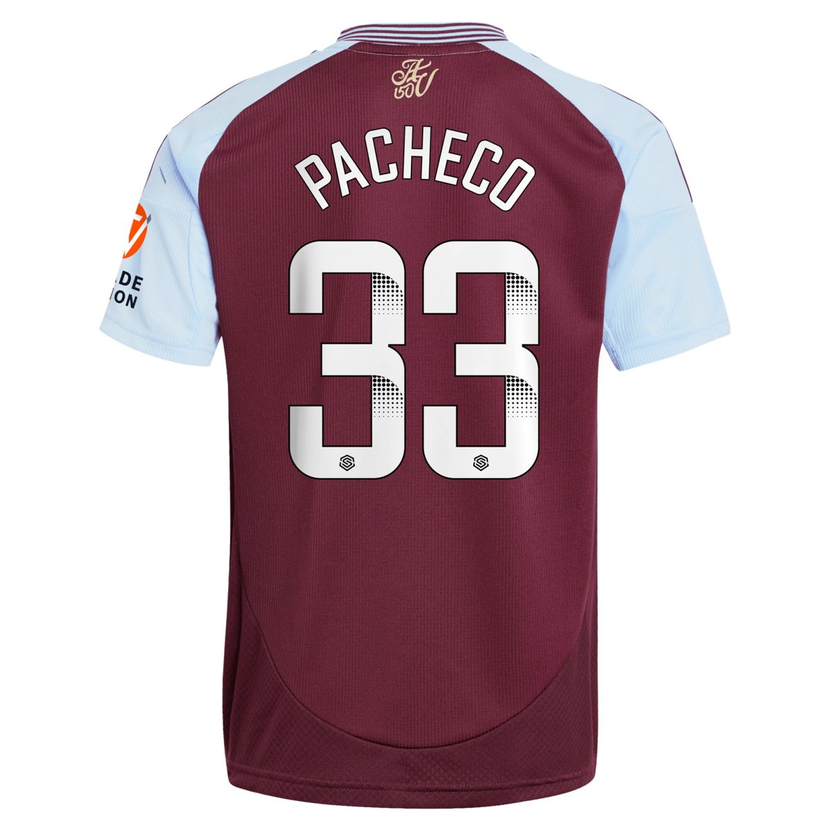 Aston Villa Jerseys - Official aston villa wsl adidas home shirt 2024-25 with pacheco 33 printing Collection for AVFC Fans