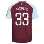 Aston Villa Jerseys - Official aston villa wsl adidas home shirt 2024-25 with pacheco 33 printing Collection for AVFC Fans