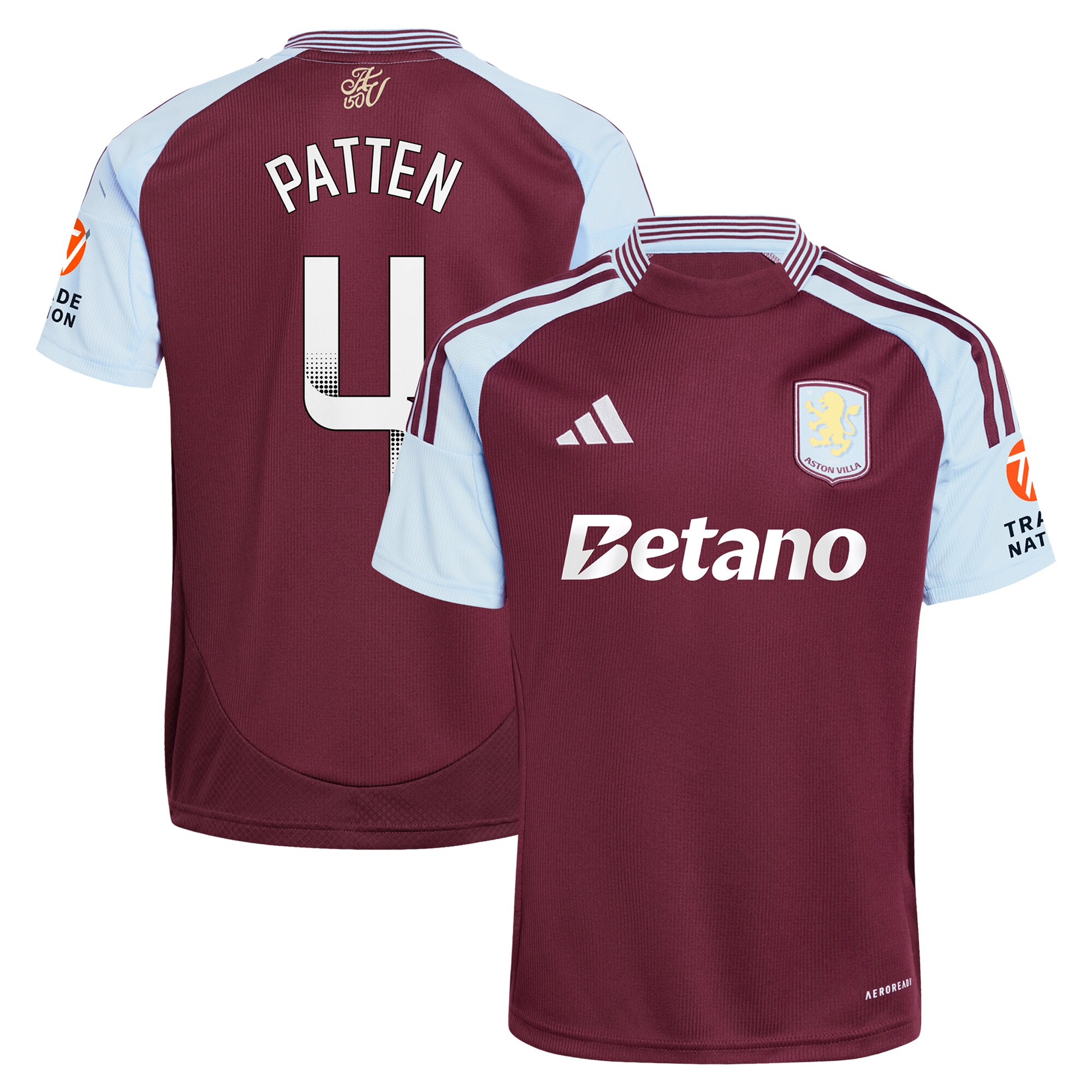 Aston Villa Jerseys - Official aston villa wsl adidas home shirt 2024-25 with patten 4 printing Collection for AVFC Fans