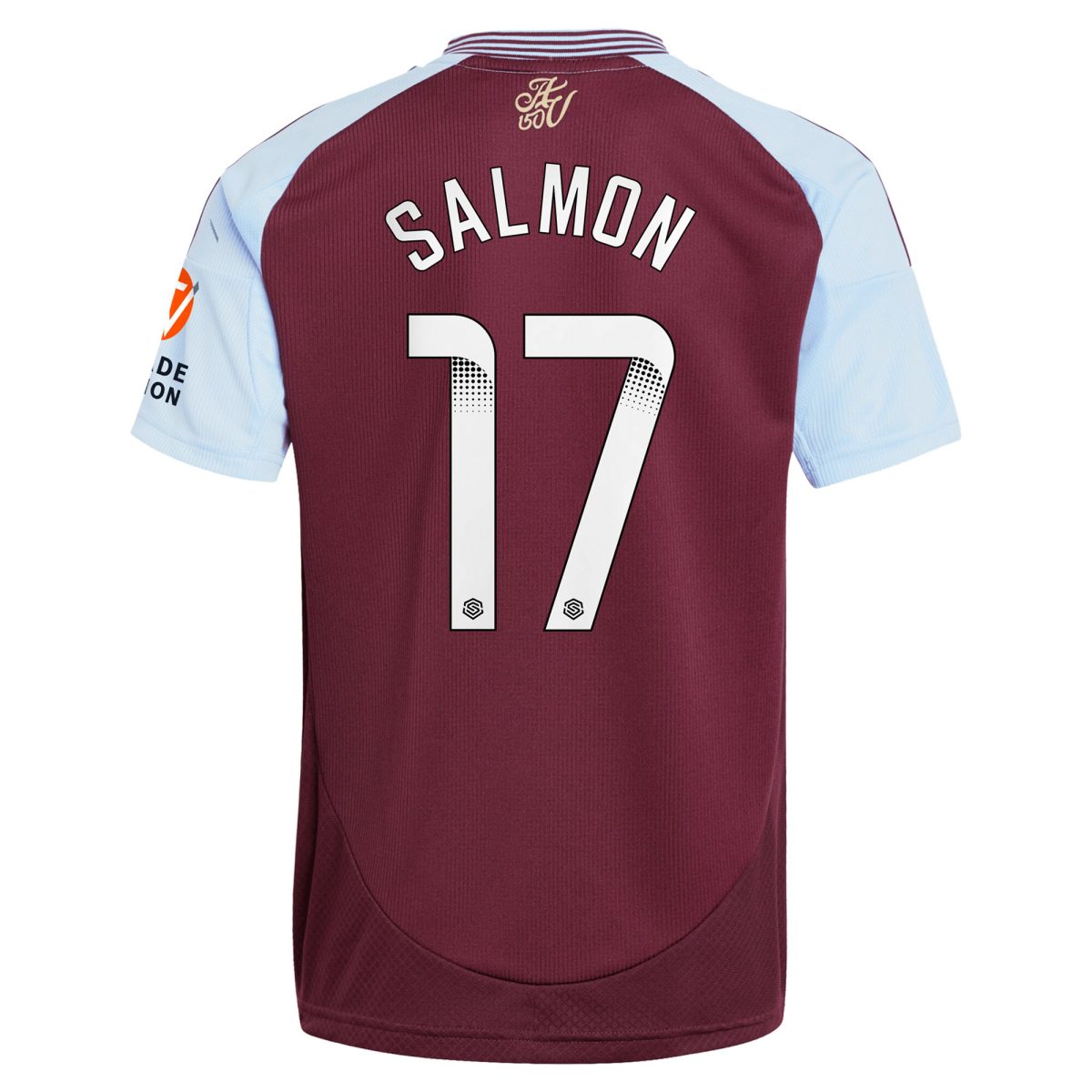 Aston Villa Jerseys - Official aston villa wsl adidas home shirt 2024-25 with salmon 17 printing Collection for AVFC Fans