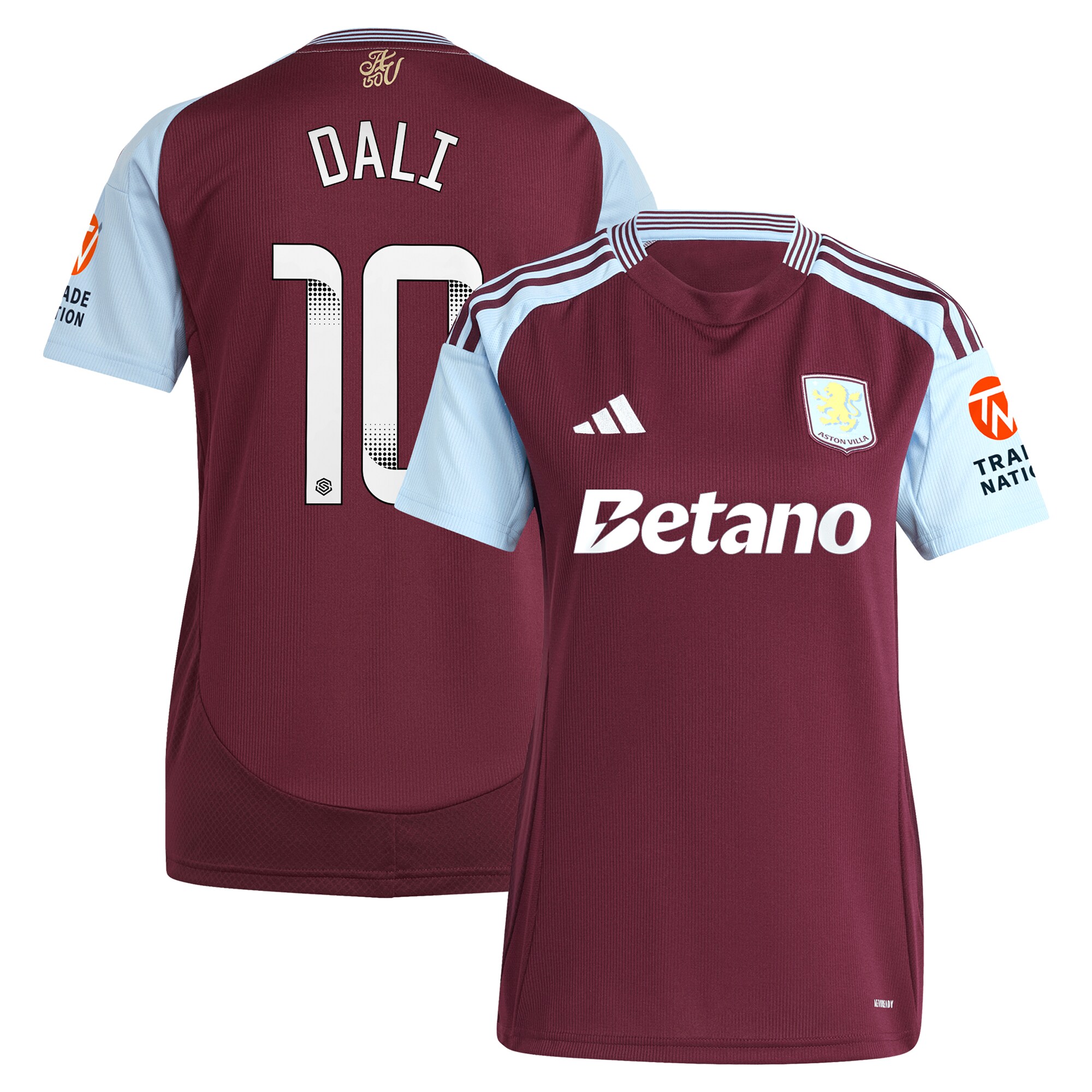 Aston Villa Jerseys - Official aston villa wsl adidas home shirt 2024-25 – womens with dali 10 printing Collection for AVFC Fans