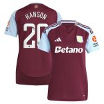Aston Villa Jerseys - Official aston villa wsl adidas home shirt 2024-25 – womens with hanson 20 printing Collection for AVFC Fans