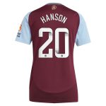 Aston Villa Jerseys - Official aston villa wsl adidas home shirt 2024-25 – womens with hanson 20 printing Collection for AVFC Fans