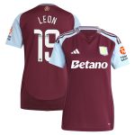 Aston Villa Jerseys - Official aston villa wsl adidas home shirt 2024-25 – womens with leon 19 printing Collection for AVFC Fans