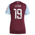 Aston Villa Jerseys - Official aston villa wsl adidas home shirt 2024-25 – womens with leon 19 printing Collection for AVFC Fans
