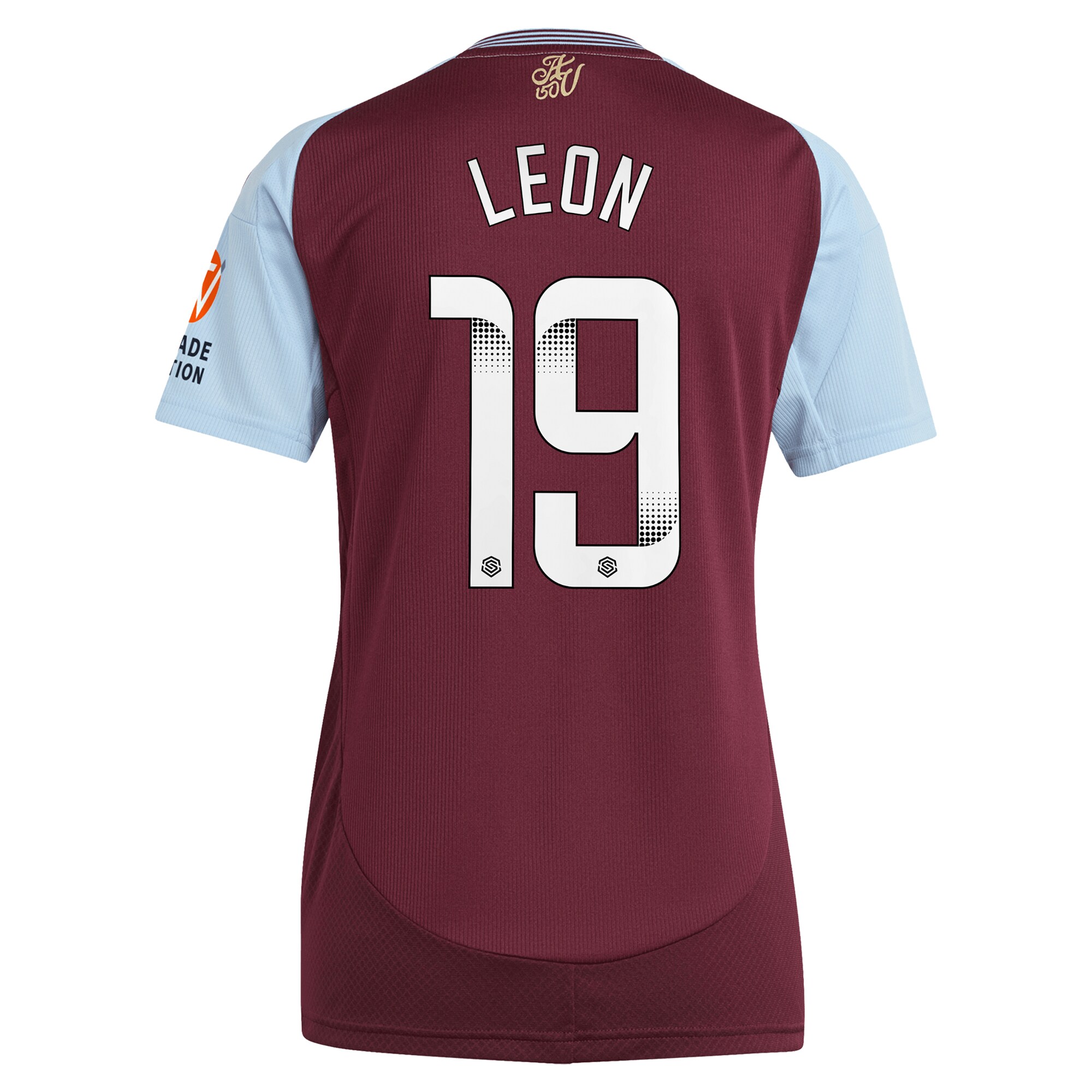 Aston Villa Jerseys - Official aston villa wsl adidas home shirt 2024-25 – womens with leon 19 printing Collection for AVFC Fans