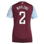 Aston Villa Jerseys - Official aston villa wsl adidas home shirt 2024-25 – womens with mayling 2 printing Collection for AVFC Fans