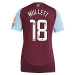 Aston Villa Jerseys - Official aston villa wsl adidas home shirt 2024-25 – womens with mullett 18 printing Collection for AVFC Fans