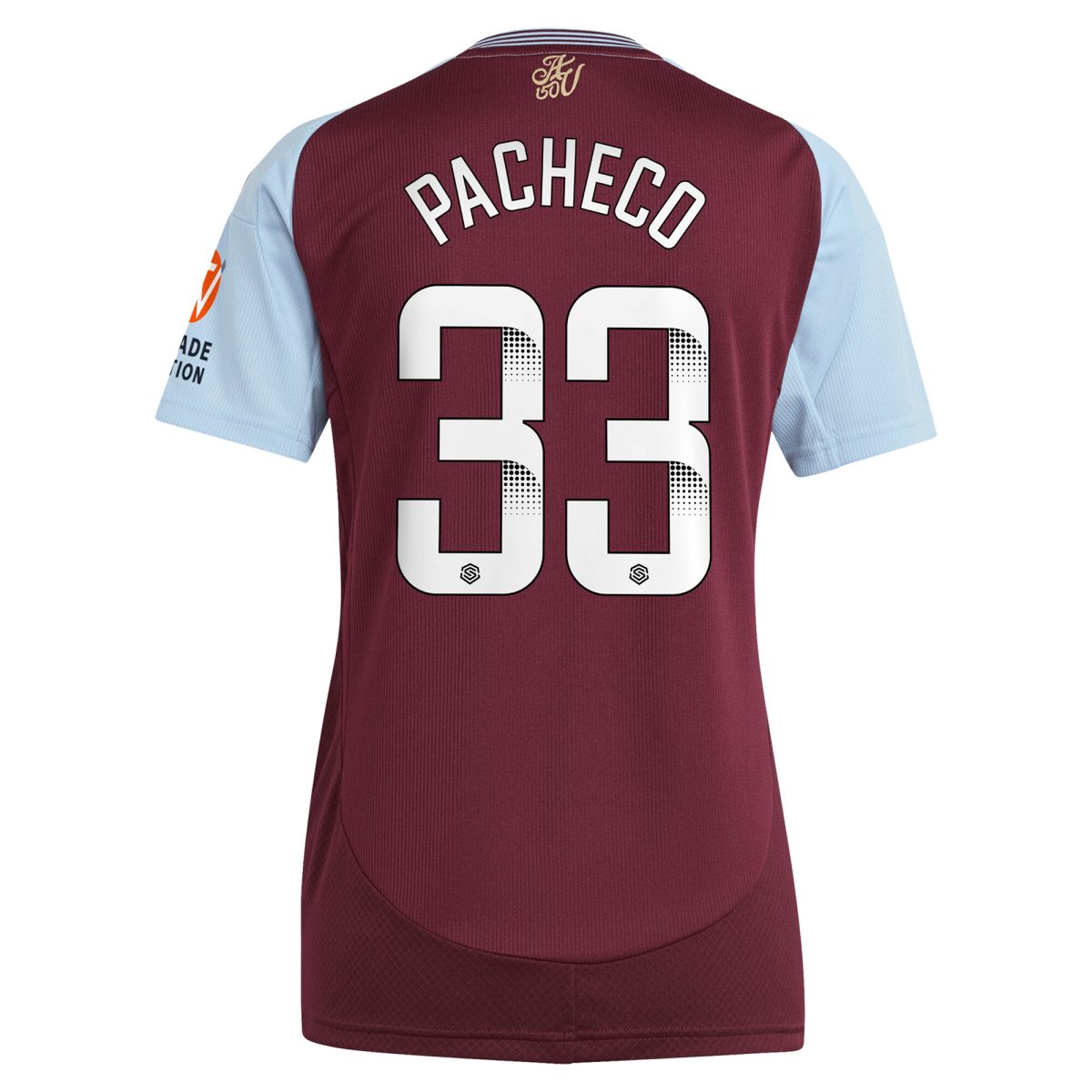 Aston Villa Jerseys - Official aston villa wsl adidas home shirt 2024-25 – womens with pacheco 33 printing Collection for AVFC Fans