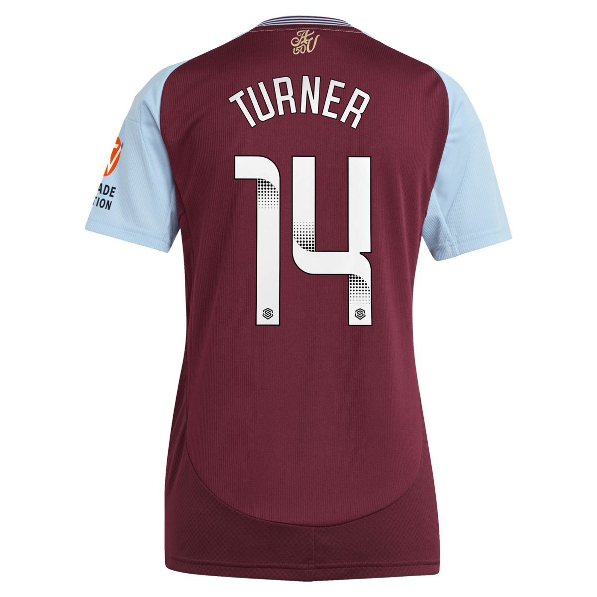 Aston Villa Jerseys - Official aston villa wsl adidas home shirt 2024-25 – womens with turner 14 printing Collection for AVFC Fans