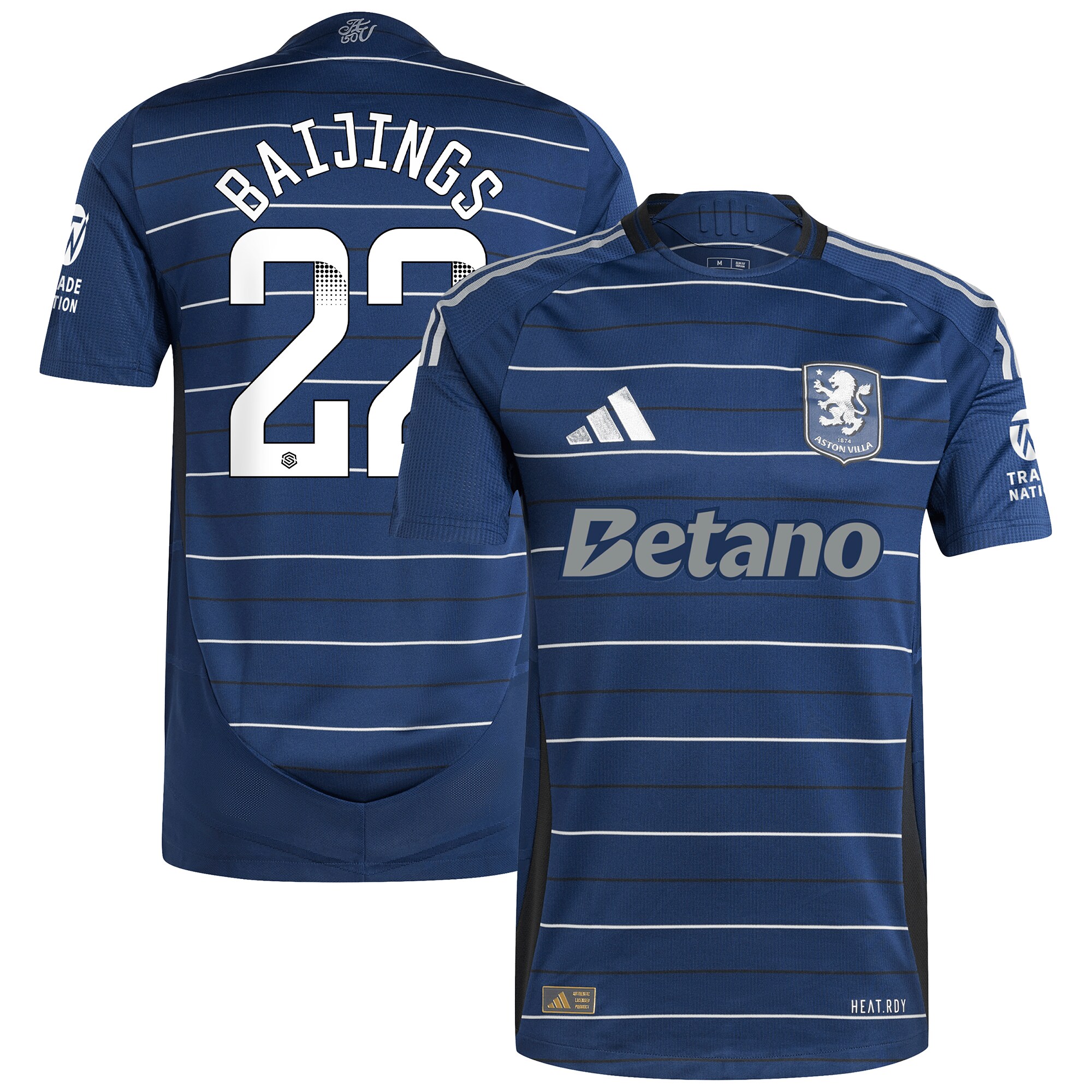 Aston Villa Jerseys - Official aston villa wsl adidas third authentic shirt 2024-25 with baijings 22 printing Collection for AVFC Fans