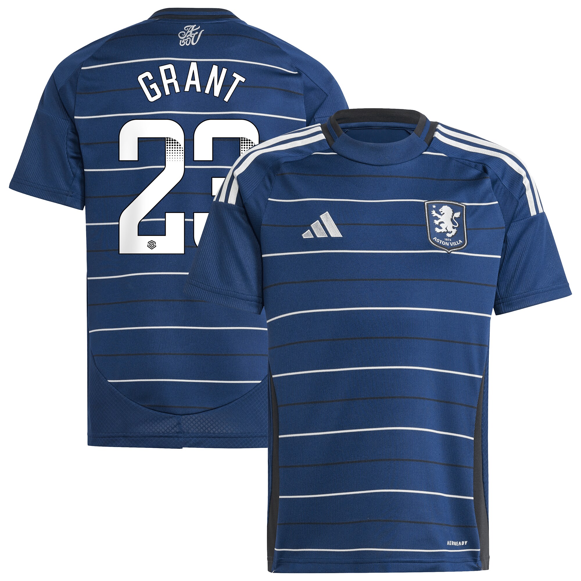 Aston Villa Jerseys - Official aston villa wsl adidas third shirt 2024-25 – kids with grant 23 printing Collection for AVFC Fans