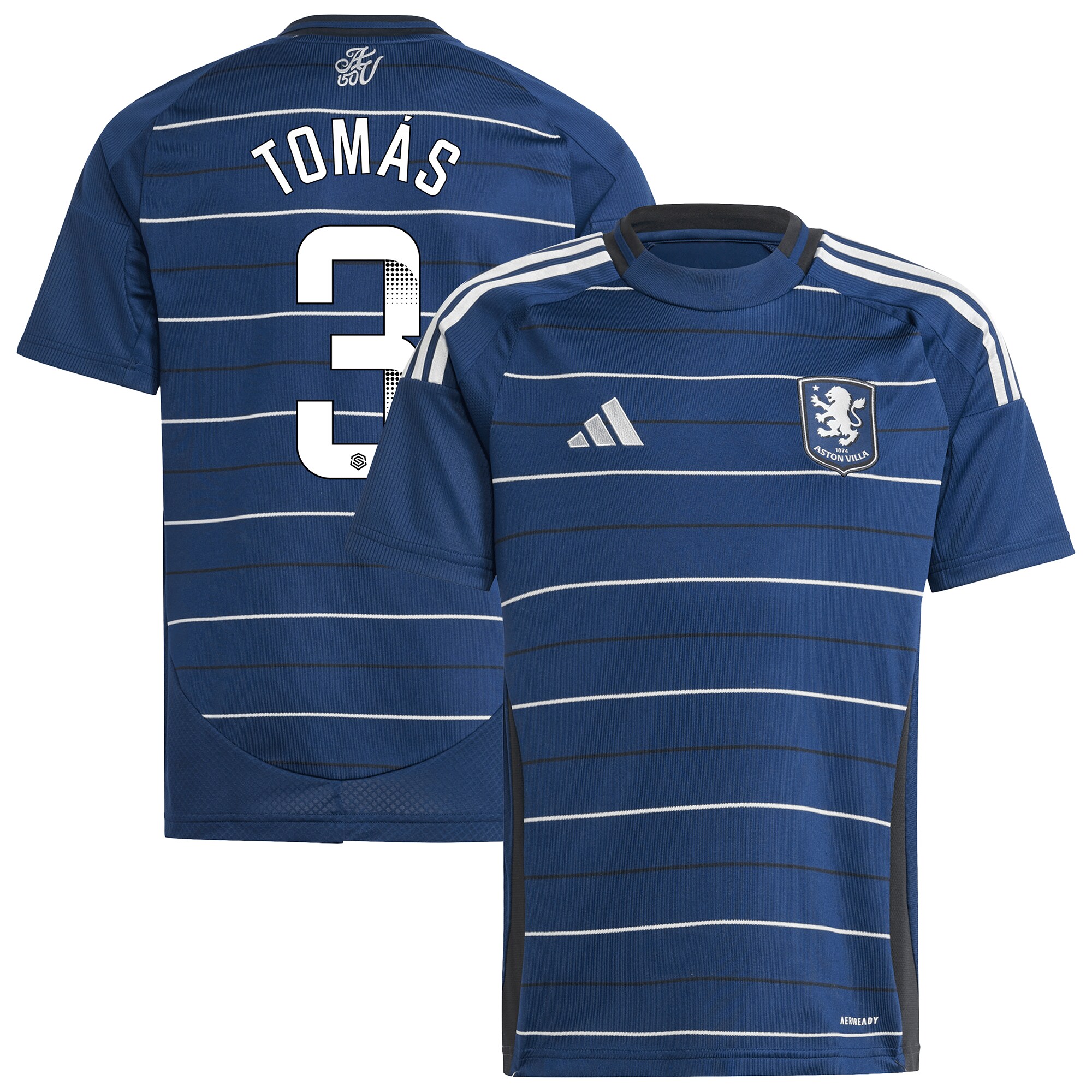 Aston Villa Jerseys - Official aston villa wsl adidas third shirt 2024-25 – kids with tomás 3 printing Collection for AVFC Fans