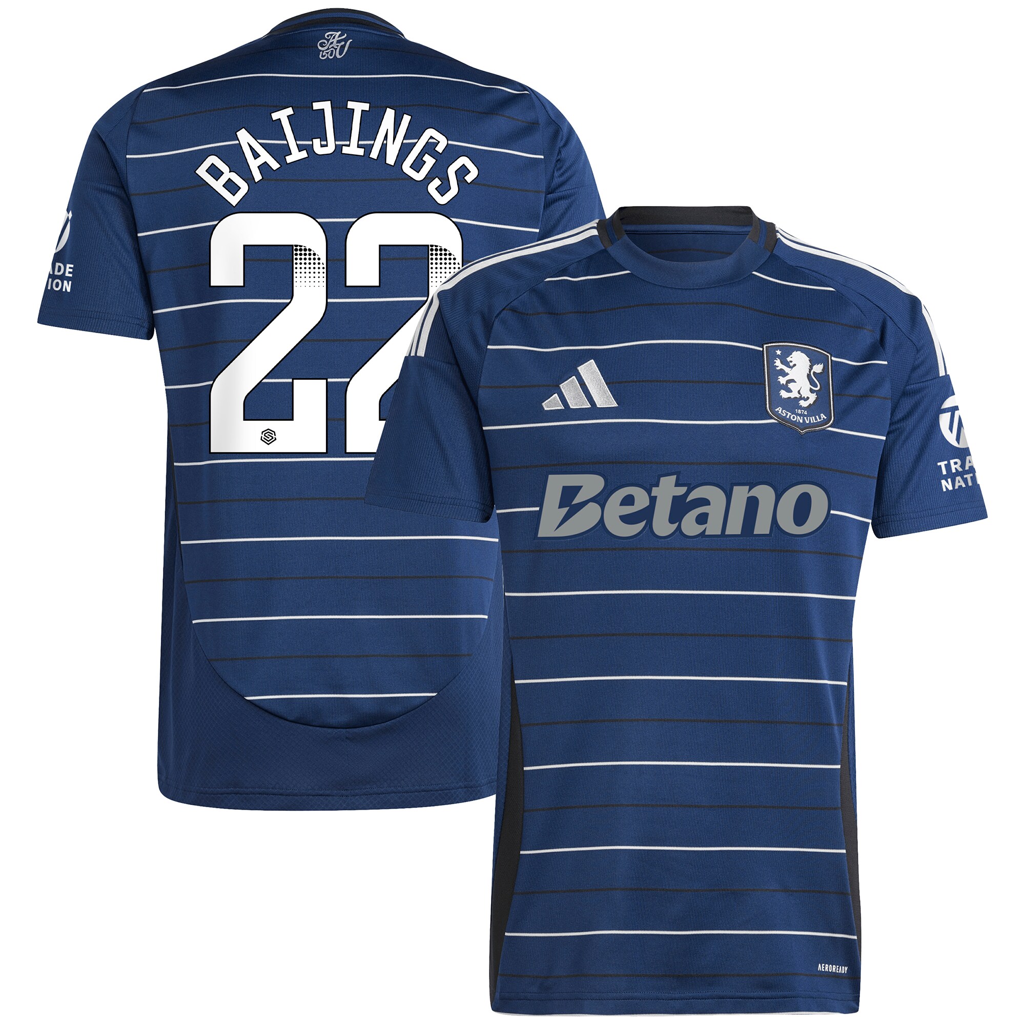 Aston Villa Jerseys - Official aston villa wsl adidas third shirt 2024-25 with baijings 22 printing Collection for AVFC Fans