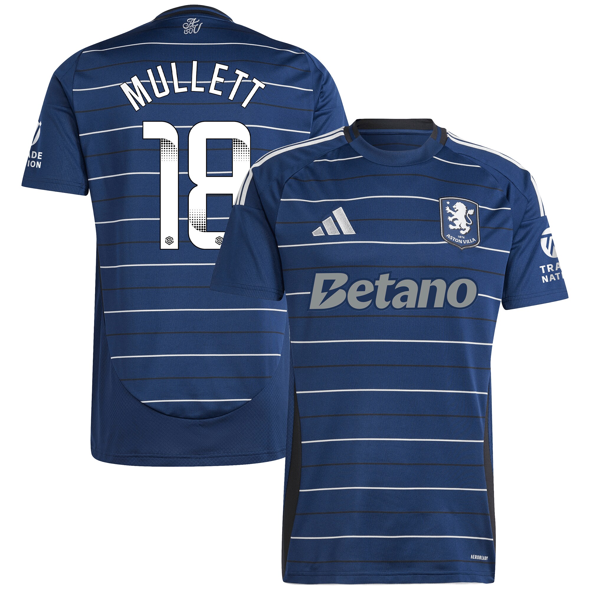 Aston Villa Jerseys - Official aston villa wsl adidas third shirt 2024-25 with mullett 18 printing Collection for AVFC Fans
