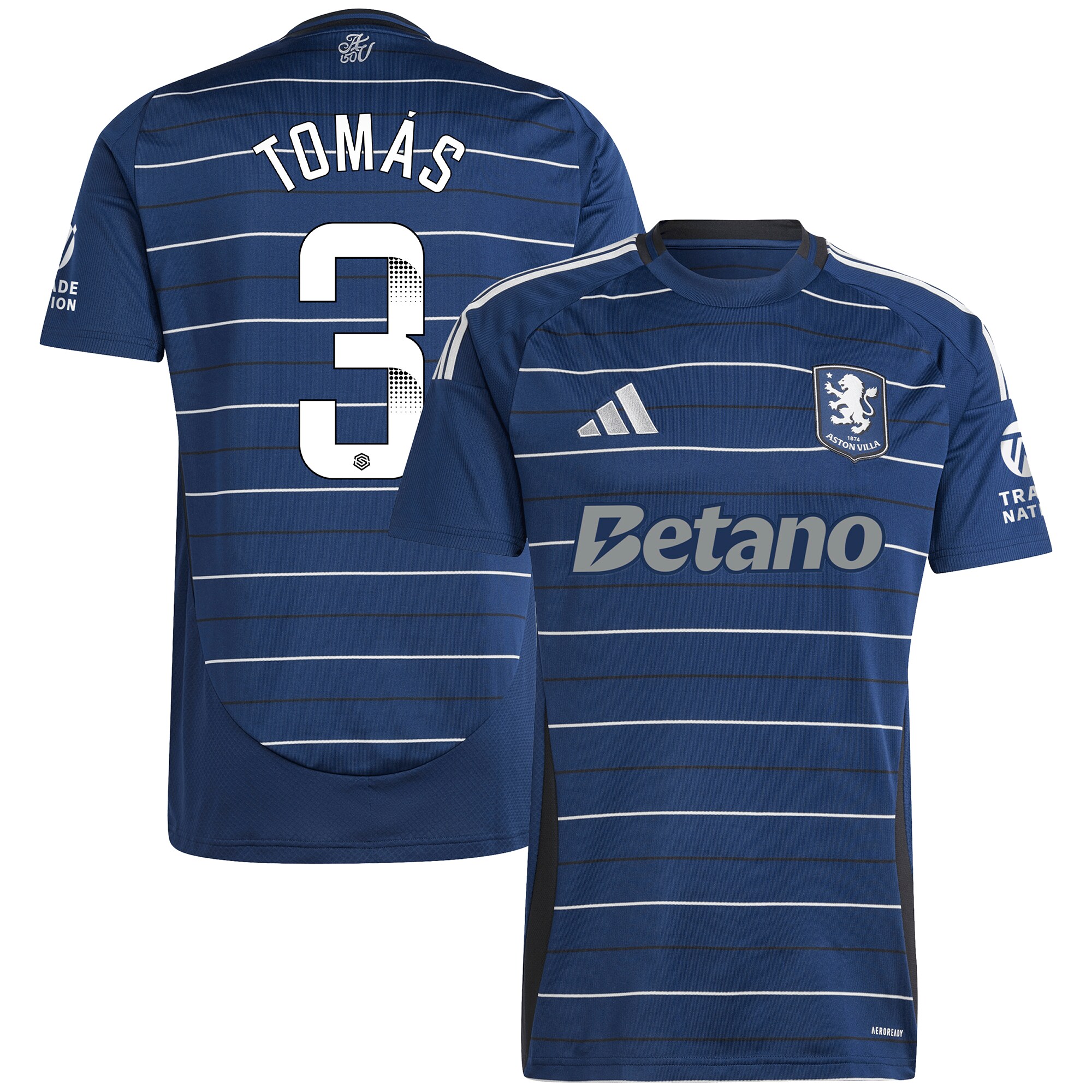 Aston Villa Jerseys - Official aston villa wsl adidas third shirt 2024-25 with tomás 3 printing Collection for AVFC Fans
