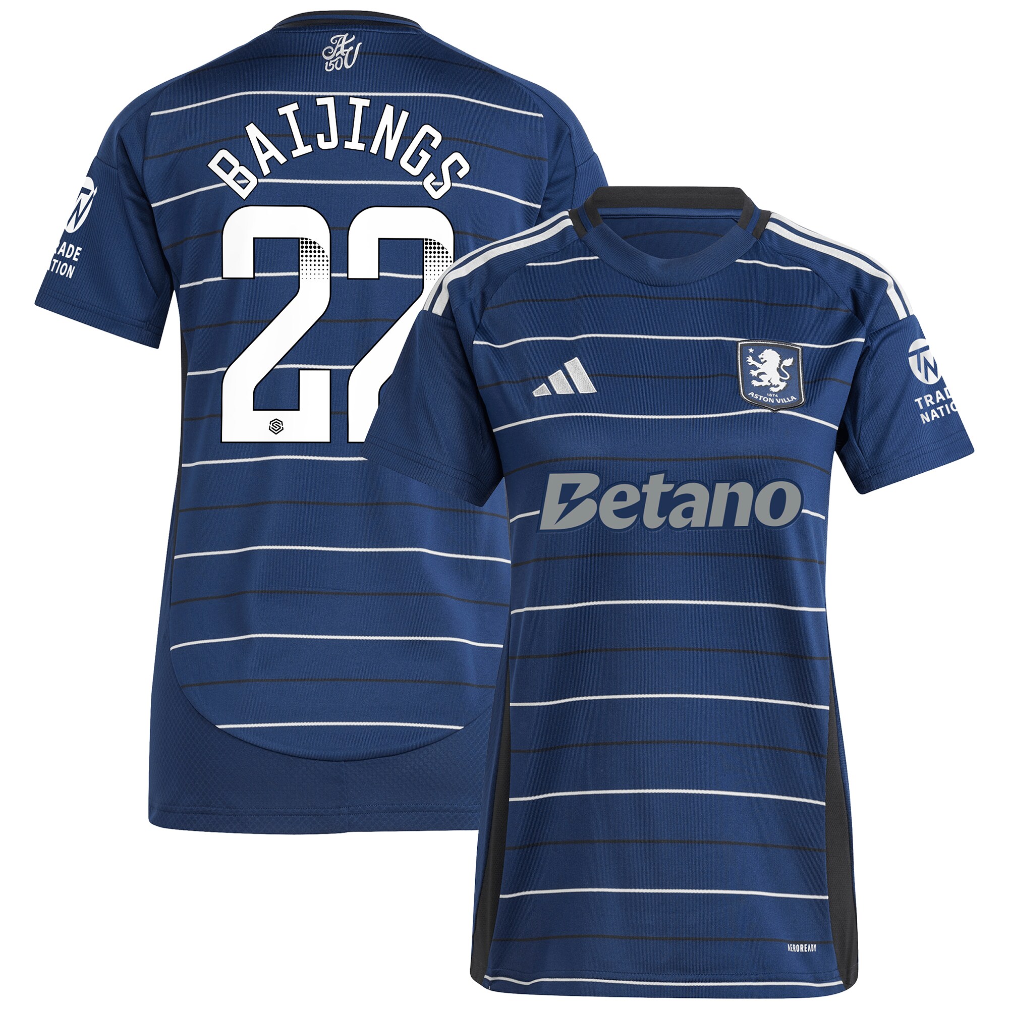 Aston Villa Jerseys - Official aston villa wsl adidas third shirt 2024-25 – womens with baijings 22 printing Collection for AVFC Fans