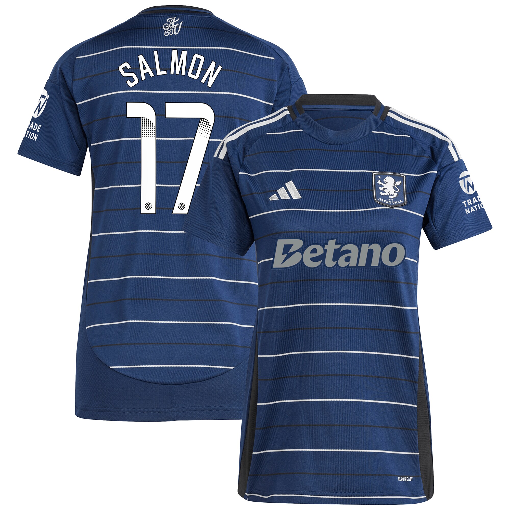 Aston Villa Jerseys - Official aston villa wsl adidas third shirt 2024-25 – womens with salmon 17 printing Collection for AVFC Fans