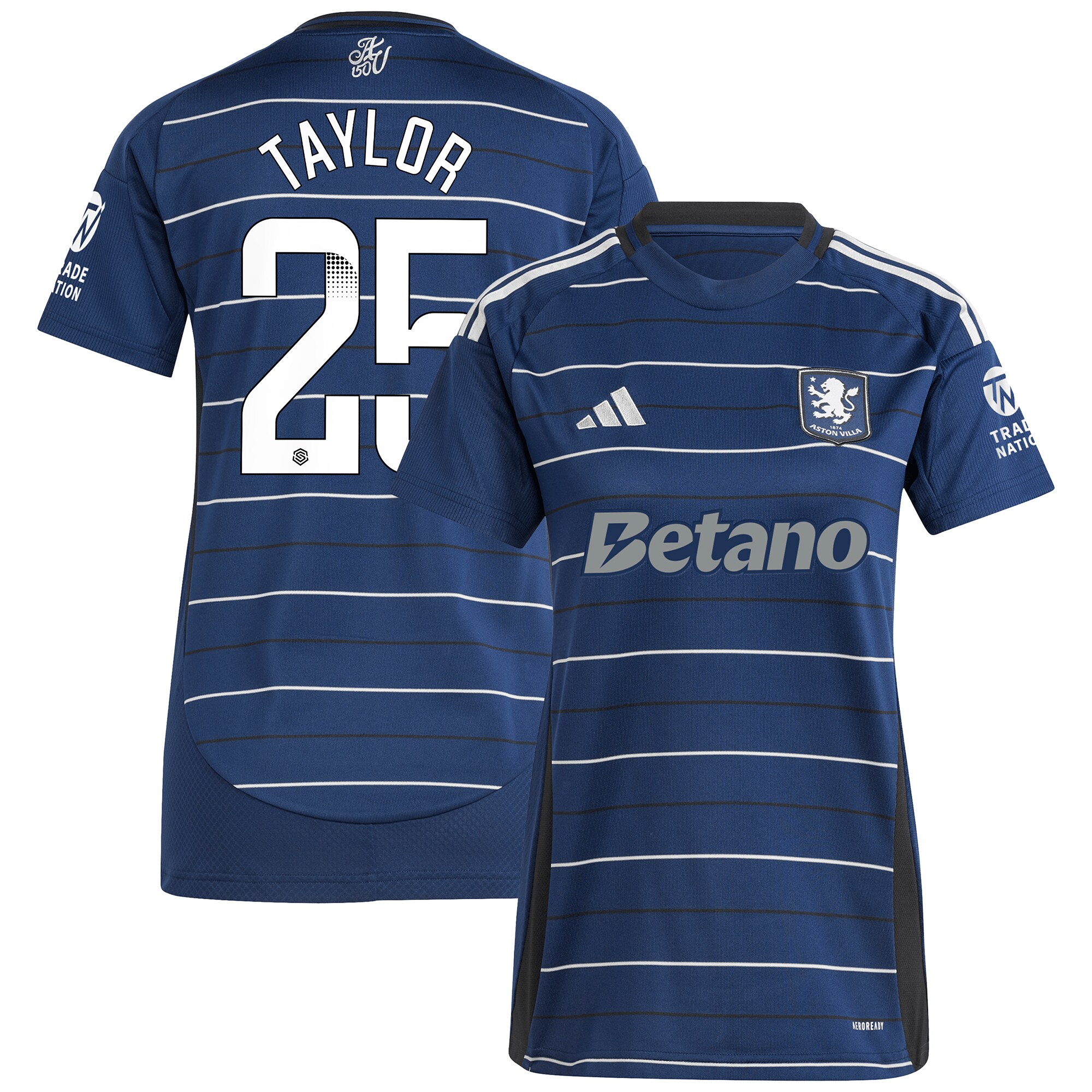 Aston Villa Jerseys - Official aston villa wsl adidas third shirt 2024-25 – womens with taylor 25 printing Collection for AVFC Fans