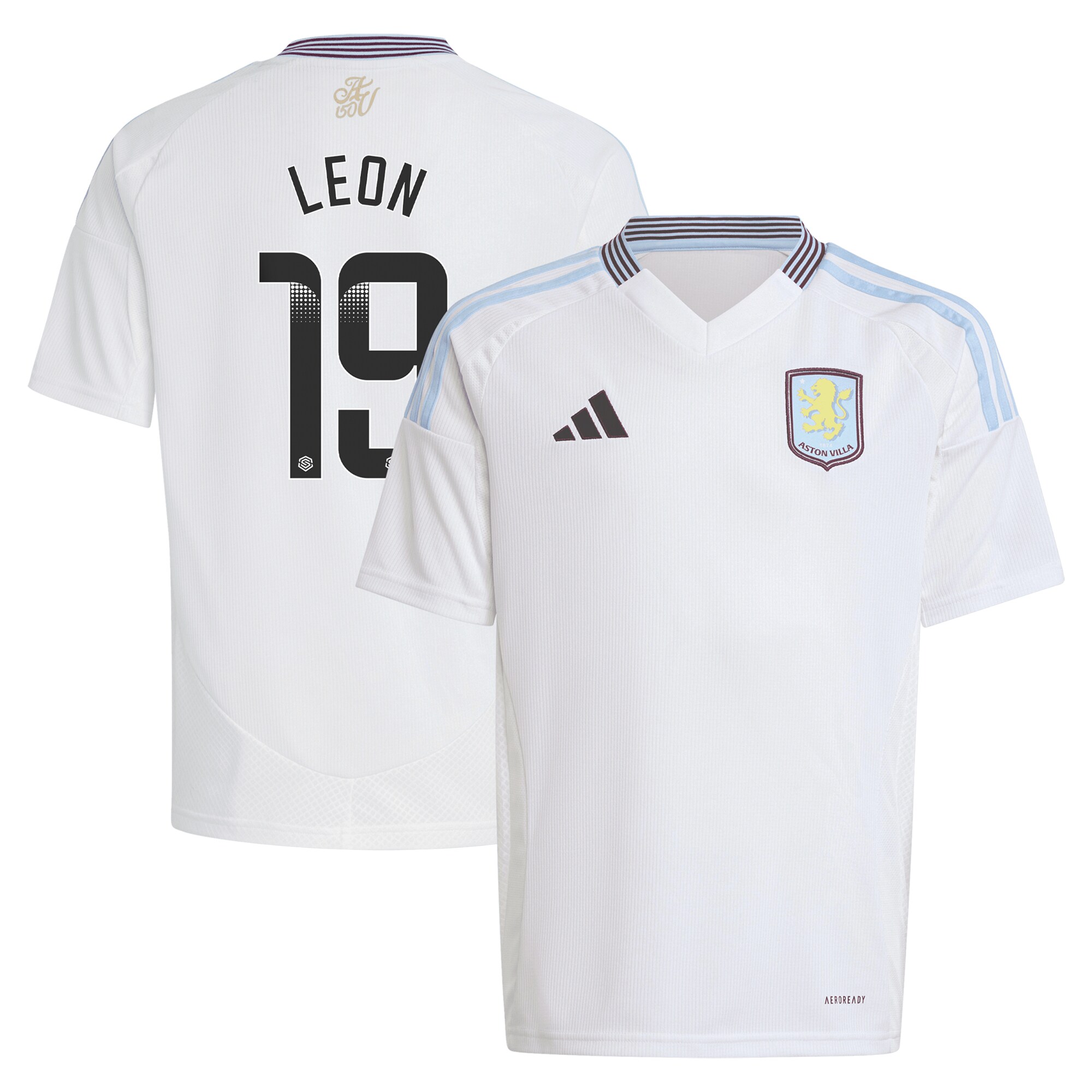 Aston Villa Jerseys - Official aston villa wsl away shirt 2024-25 – kids with leon 19 printing Collection for AVFC Fans